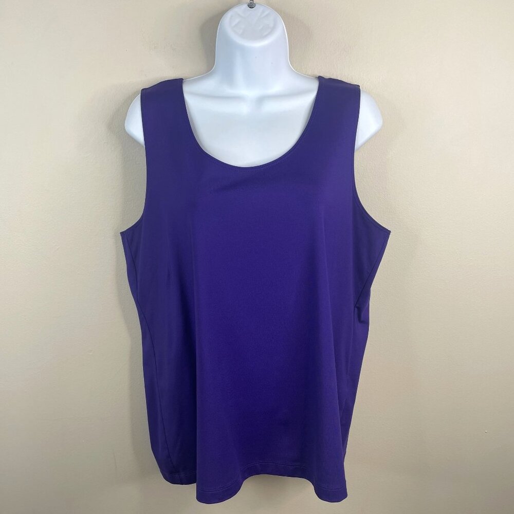 Chico's Tank Top Womens 3 Xlarge Purple Stretch Knit Travel Layering Capsuleโ